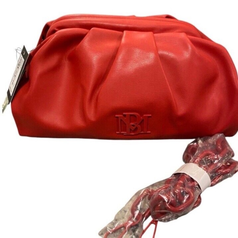 BADGLEY MISCHKA Ruched Convertible Clutch - Red NWT. Retails for $129. - Picture 8 of 9